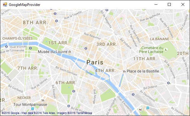 Google Maps provider for GMap.NET