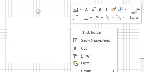 New action in the shape context menu